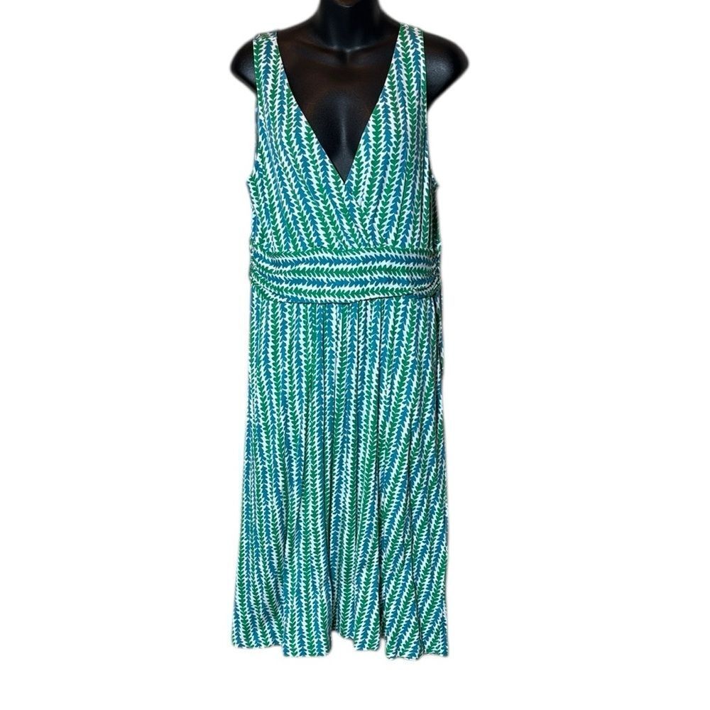 Boden women’s 14R Effie sleeveless v neck dress all over print dopamine